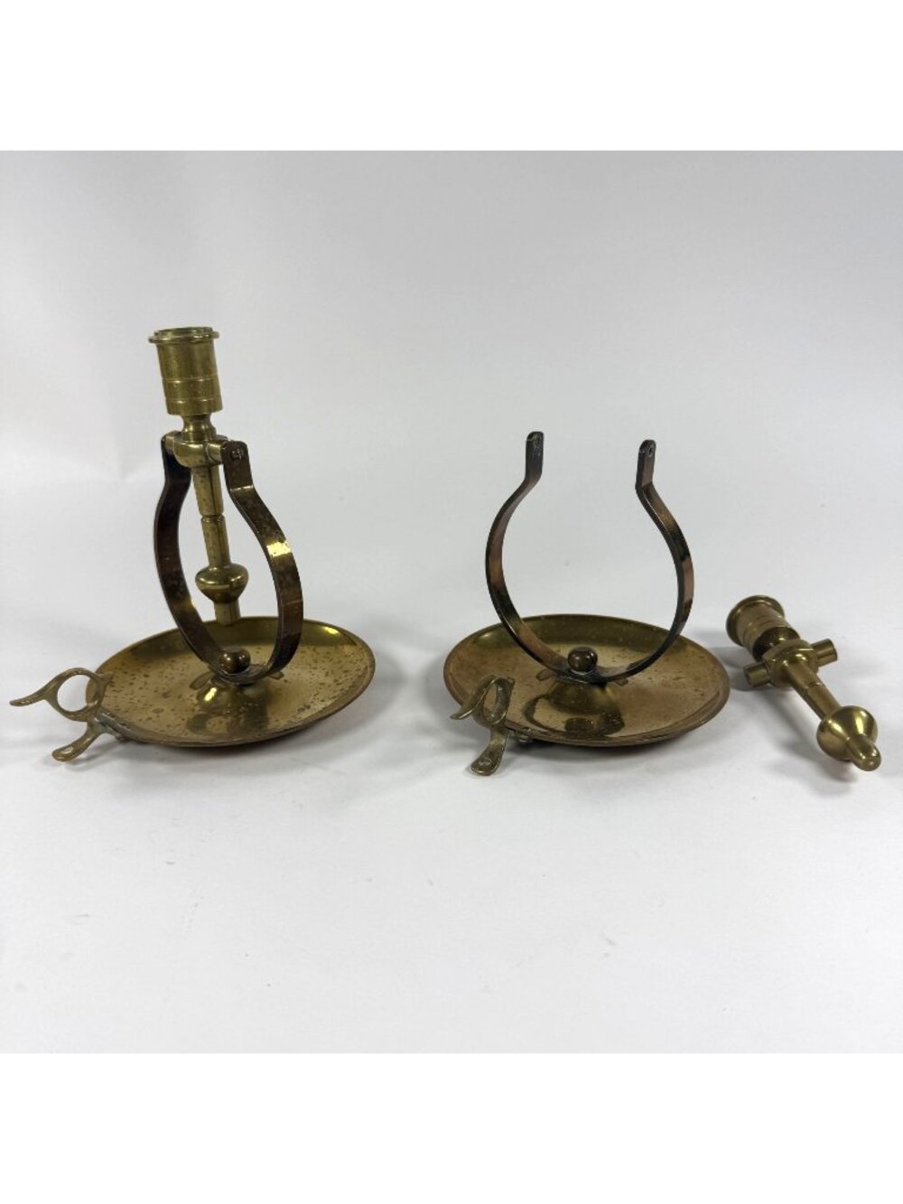 Vintage Brass Gimble Ship Candlestick Holder Swing Taper Candle